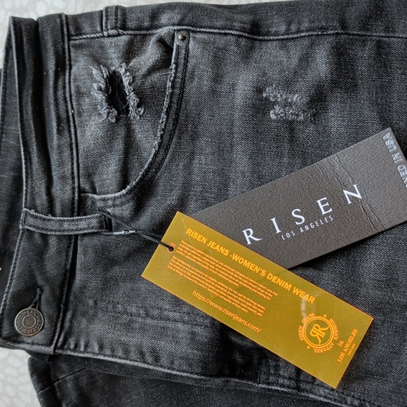 Risen Black Medium Wash High Rise Denim Jeans Size 15 NWT - Picture 2 of 15